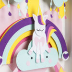 quadretto papercut unicorno